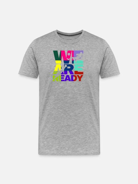 We are ready football - Men's Premium Organic T-Shirt - heather grey