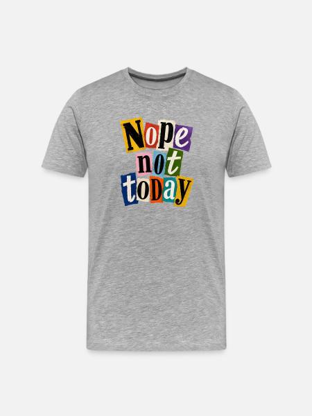 Nie Heute Nein – Bunte Collage - Männer Premium Bio T-Shirt - Grau meliert