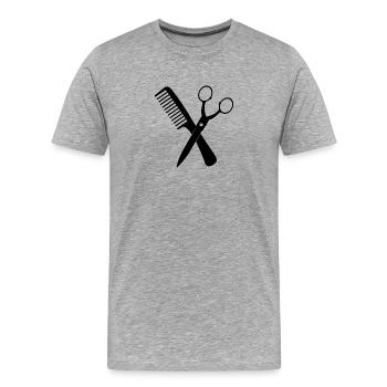 Gekreuzte Schere - Männer Premium Bio T-Shirt - Grau meliert - Vorne - Damien (186cm)