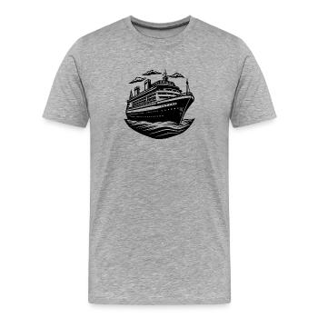 Kreuzfahrtschiff - Männer Premium Bio T-Shirt - Grau meliert - Vorne - Damien (186cm)