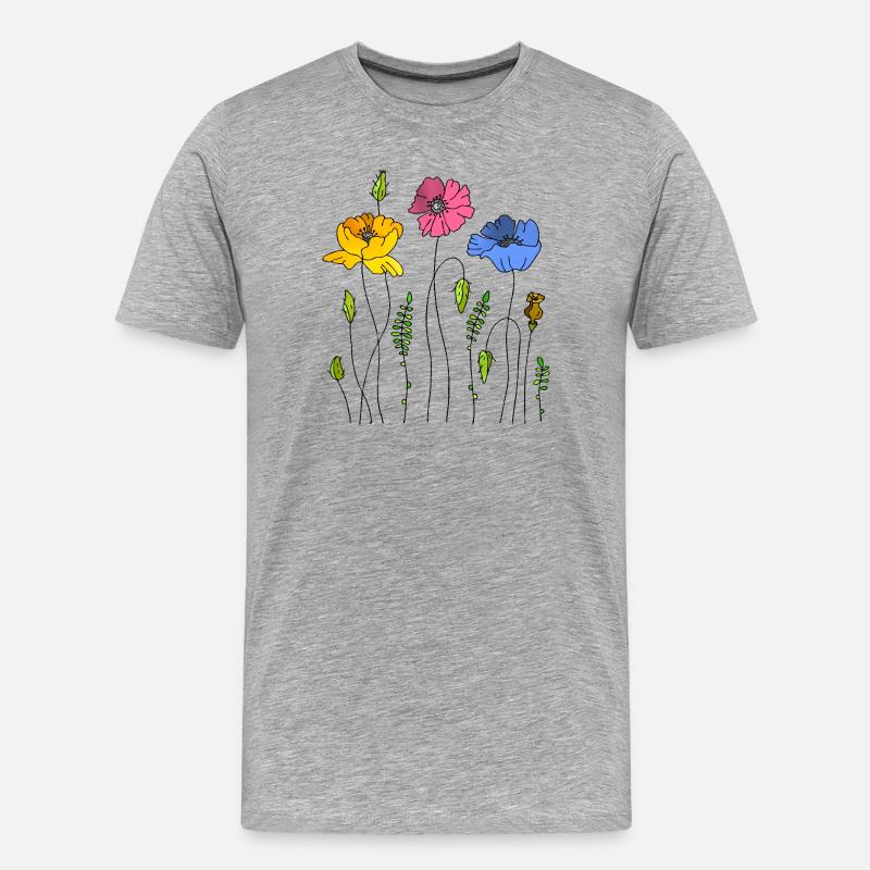 Fleur - T-shirt bio Premium Homme - gris chiné