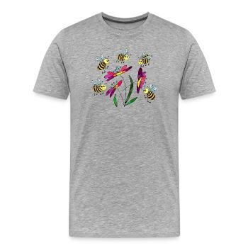Insectes - T-shirt bio Premium Homme - gris chiné - Devant - Damien (186cm)