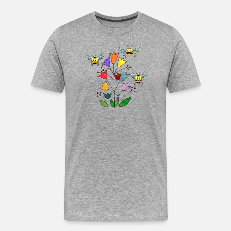 Insekten - Männer Premium Bio T-Shirt - Grau meliert