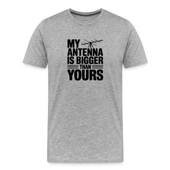 Mon antenne est plus grande que la tienne - T-shirt bio Premium Homme - gris chiné - Devant - Damien (186cm)