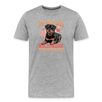 Rottweiler Rottweiler Rottie Race de chien - T-shirt bio Premium Homme - gris chiné - Devant - Damien (186cm)