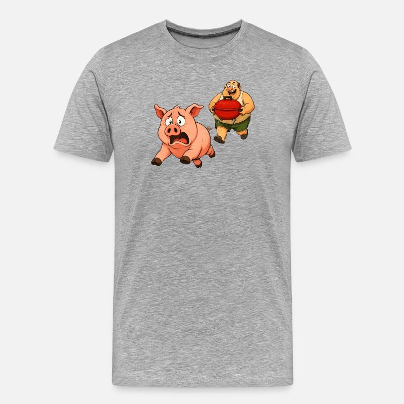 Conception de gril amusante - T-shirt bio Premium Homme - gris chiné
