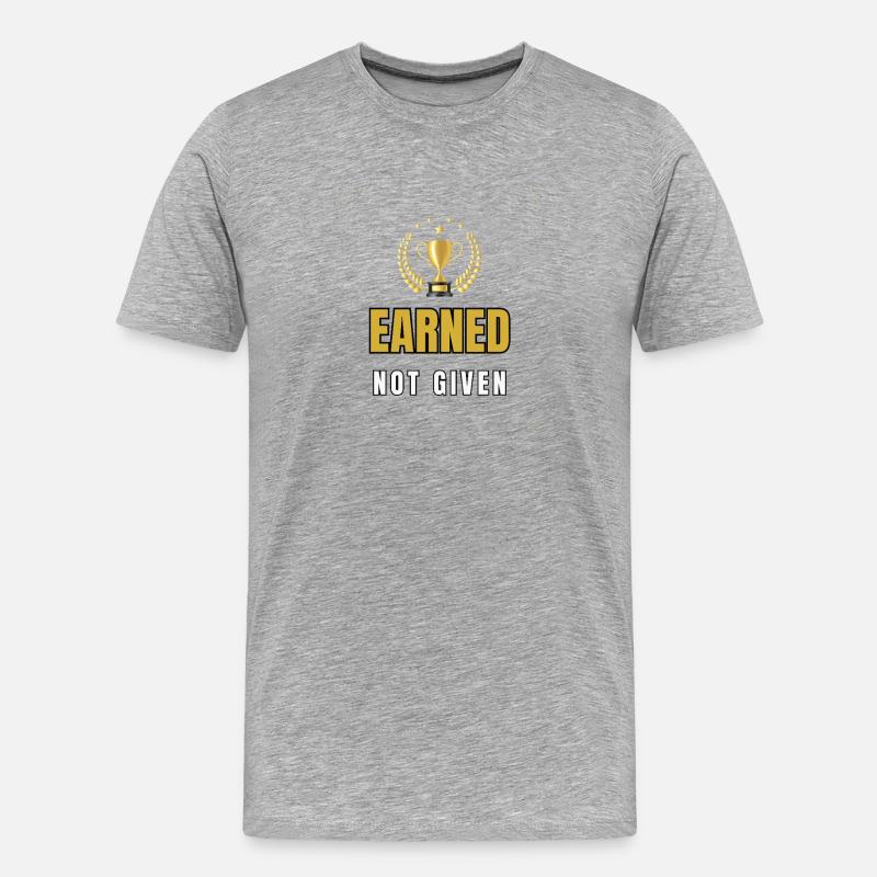 Verdient, nicht vergeben - Männer Premium Bio T-Shirt - Grau meliert