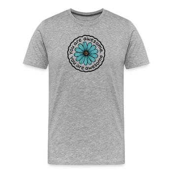 Tu es géniale - T-shirt bio Premium Homme - gris chiné - Devant - Damien (186cm)
