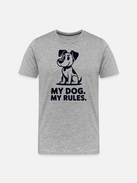 Dog Motif: My Rules - Men's Premium Organic T-Shirt - heather grey