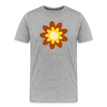 70s Flower Pattern Hippie Gift - Men's Premium Organic T-Shirt - heather grey - Front - Damien (186cm)