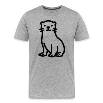 Otter - Männer Premium Bio T-Shirt - Grau meliert - Vorne - Damien (186cm)