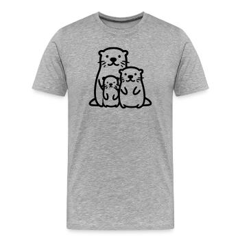 Otter - Männer Premium Bio T-Shirt - Grau meliert - Vorne - Damien (186cm)