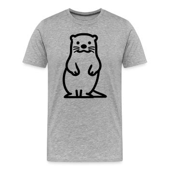 Otter - Männer Premium Bio T-Shirt - Grau meliert - Vorne - Damien (186cm)