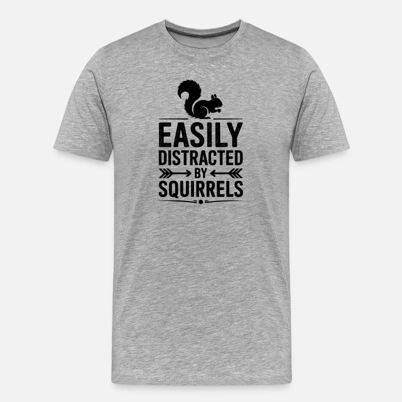 Eichhörnchen Sprüche Lustig Eichhörnchen Geschenk - Männer Premium Bio T-Shirt - Grau meliert
