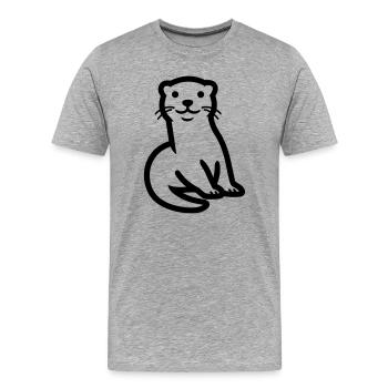 Otter - Männer Premium Bio T-Shirt - Grau meliert - Vorne - Damien (186cm)