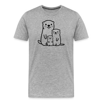 Otter - Männer Premium Bio T-Shirt - Grau meliert - Vorne - Damien (186cm)