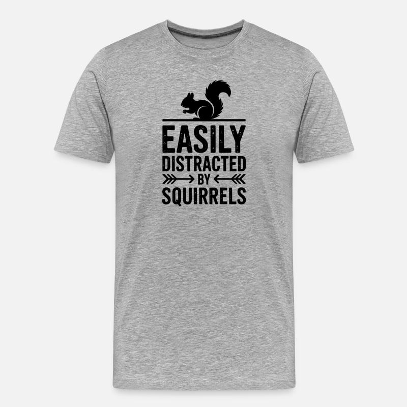 Eichhörnchen Sprüche Lustig Eichhörnchen Geschenk - Männer Premium Bio T-Shirt - Grau meliert