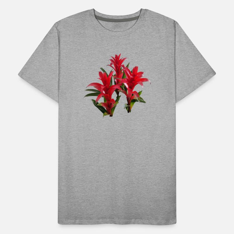 Vibrant_Red_Bromeliads T-shirt bio Premium Homme