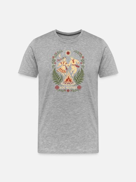 Noc Kupaly Dance - Men's Premium Organic T-Shirt - heather grey