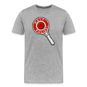 Halt Polizei Abzeichen Illustration - Männer Premium Bio T-Shirt - Grau meliert - Vorne - Damien (186cm)