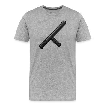 Dark Baton Graphic - Men's Premium Organic T-Shirt - heather grey - Front - Damien (186cm)