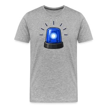 Dessin animé Lumière Alarme Bleue - T-shirt bio Premium Homme - gris chiné - Devant - Damien (186cm)