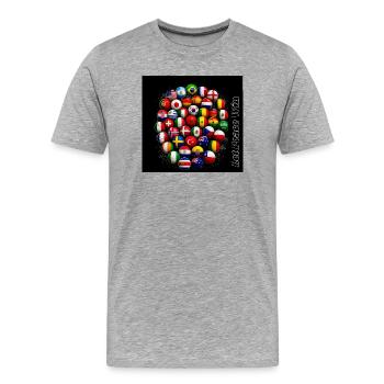 Let Peace Win: World Flag Balls - Men's Premium Organic T-Shirt - heather grey - Front - Damien (186cm)