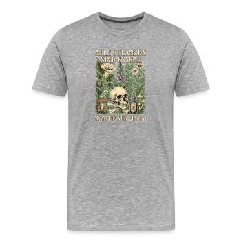 Giftpflanzen Schwarzer Humor Shirt - Männer Premium Bio T-Shirt - Grau meliert - Vorne - Damien (186cm)
