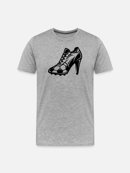 Frauenfussball Fussballschuhe - Männer Premium Bio T-Shirt - Grau meliert