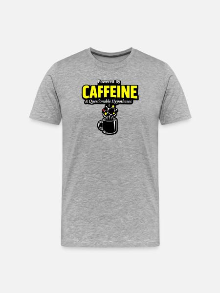 Coffee Chemistry: Caffeine Molecule Mug - Men's Premium Organic T-Shirt - heather grey