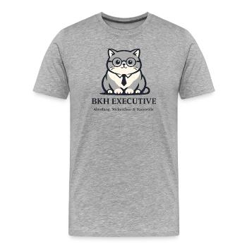Executive Kater mit Brille - Männer Premium Bio T-Shirt - Grau meliert - Vorne - Damien (186cm)