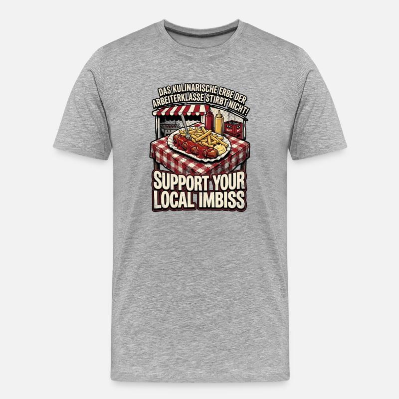 Kulinarischer Arbeiter - Männer Premium Bio T-Shirt - Grau meliert
