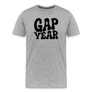 Lettrage ondulé des années soixante-dix - T-shirt bio Premium Homme - gris chiné - Devant - Damien (186cm)