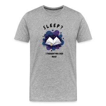 Open Book in the Night Cosmos - Men's Premium Organic T-Shirt - heather grey - Front - Damien (186cm)