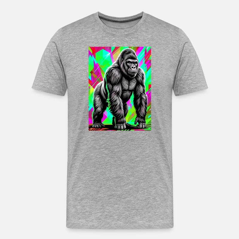 gorille - T-shirt bio Premium Homme - gris chiné