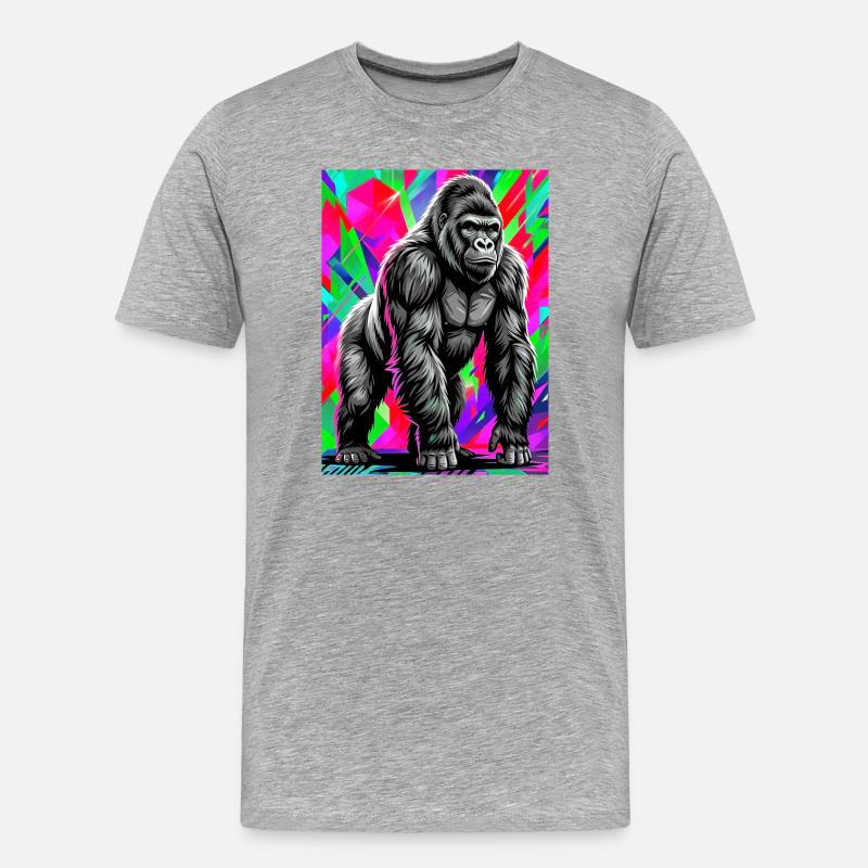 gorille - T-shirt bio Premium Homme - gris chiné