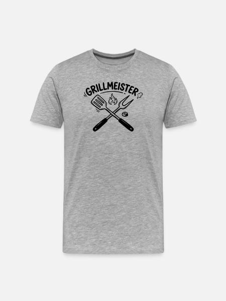 Grill Master BBQ Grilling Pitmaster Men - Men's Premium Organic T-Shirt - heather grey