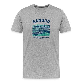 Bangor Northern Ireland Marina Harbor Waterfront - Männer Premium Bio T-Shirt - Grau meliert - Vorne - Damien (186cm)
