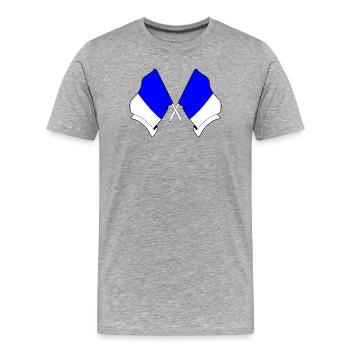 Spa Twin Flags - Männer Premium Bio T-Shirt - Grau meliert - Vorne - Damien (186cm)