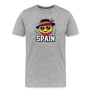 Soccer Ball with Spain Flag Funny Ball - Men's Premium Organic T-Shirt - heather grey - Front - Damien (186cm)