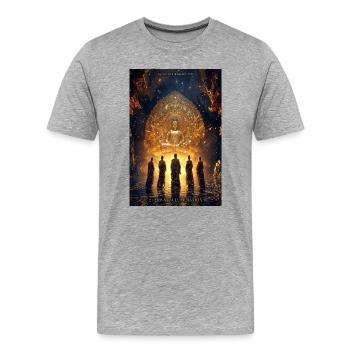 Höhle des Goldenen Pfades - Männer Premium Bio T-Shirt - Grau meliert - Vorne - Damien (186cm)