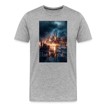Forteresse d’échecs de Stormlit - T-shirt bio Premium Homme - gris chiné - Devant - Damien (186cm)