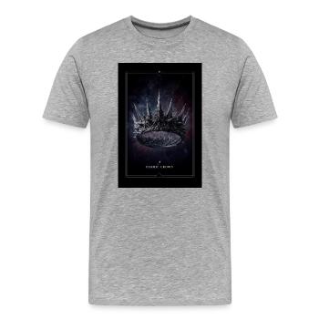 Cosmic Crown: Spiked Nebula - Men's Premium Organic T-Shirt - heather grey - Front - Damien (186cm)