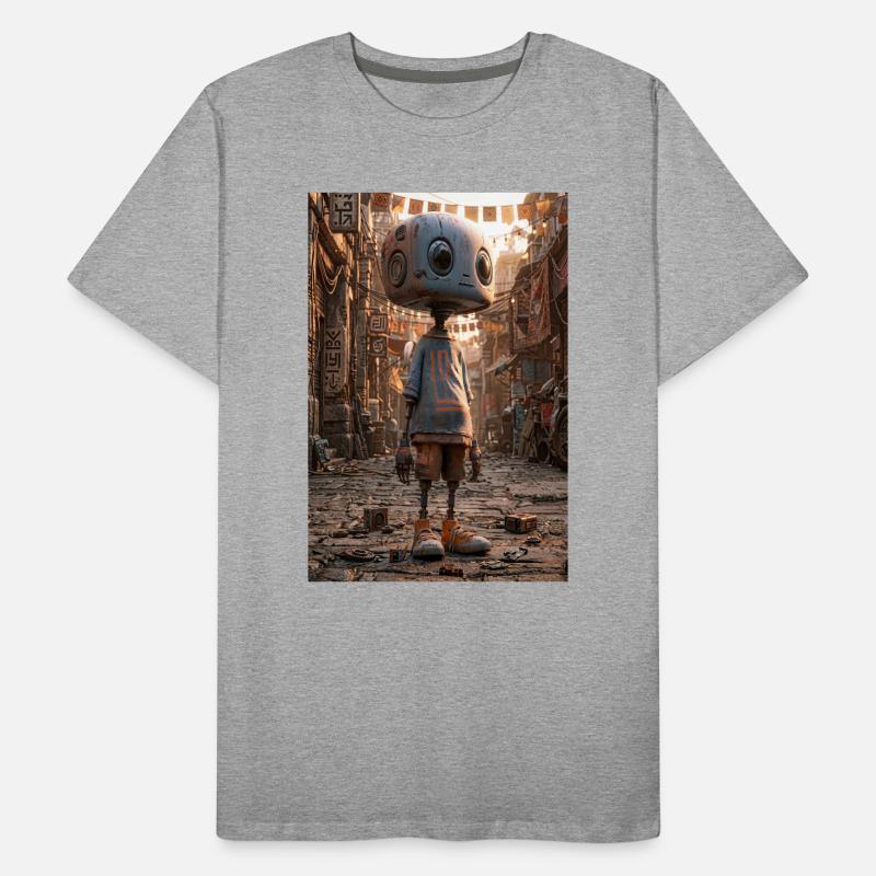 Rusty Robot in Neon Bazaar Men's Premium Organic T-Shirt