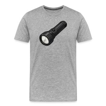 Illustration de lampe torche compacte - T-shirt bio Premium Homme - gris chiné - Devant - Damien (186cm)