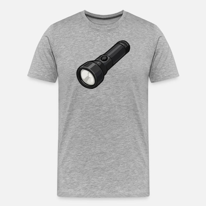 Illustration de lampe torche compacte - T-shirt bio Premium Homme - gris chiné