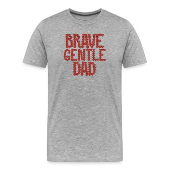 Mutiger, sanfter Vater - Männer Premium Bio T-Shirt - Grau meliert - Vorne - Damien (186cm)