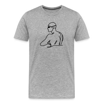 Graphisme de flotteur - T-shirt bio Premium Homme - gris chiné - Devant - Damien (186cm)