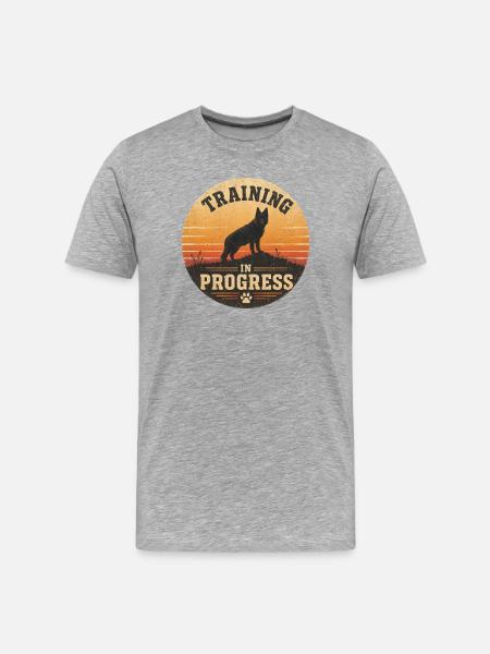 Training in Progress - Men's Premium Organic T-Shirt - heather grey