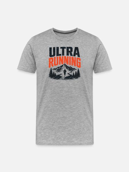 Ultra Running Mountain Trail Design - Men's Premium Organic T-Shirt - heather grey